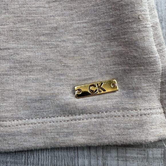 Calvin Klein Mini Tank Dress Womens L Tan Short Dress Elastic Waist Sleeveless - Picture 9 of 9